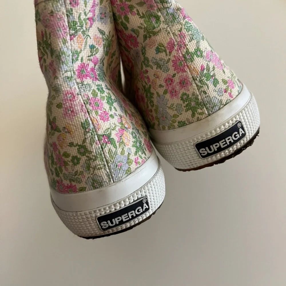 LoveShackFancy‎ x Superga 2795 High-Top Sneakers Floral Pink Green